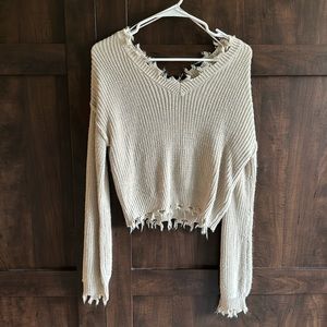 frayed edge sweater